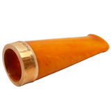 Edwardian 9ct Rose Gold Block Amber Cheroot Holder Antique 1909 Birmingham