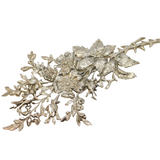 Large Silver Plated Floral Wreath Brooch Pin Vintage 1970s