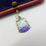 Sterling Silver and Enamel Llanberis Travel Shield Charm Pendant Vintage c1970