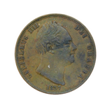 King William IV Copper Half Penny Coin Antique 1837 Fine Condition