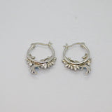 Pair of Sterling Silver Colourful Enamel Hummingbird Hoop Earrings Modern c1990