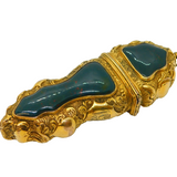 George III Gold Cased Bloodstone Set Large Floral Decorated Etui Case Antique