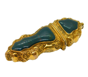 George III Gold Cased Bloodstone Set Large Floral Decorated Etui Case Antique