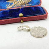 Sterling Silver Glass Paste Drop Charm Pendant Vintage c1970