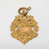 Victorian Rolled Gold Floral Pattern Fob Medal Antique c1880