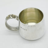 House of Lawrian Sterling Silver Floral Christening Mug Vintage 1979 London