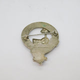Victorian Silver Plated Clan McDonald Kilt Brooch Antique c1880's