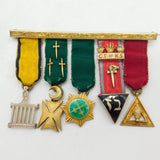 Boxed Edwardian Sterling Silver Gilt Masonic Medal Degree Group Antique
