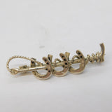 Sterling Silver, Horseshoe & Hunting Crop Stock Pin Brooch Vintage