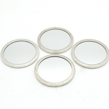 Set of Four Sterling Silver Mirrored Drinks Coasters Vintage 2003 Birmingham