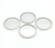 Set of Four Sterling Silver Mirrored Drinks Coasters Vintage 2003 Birmingham