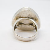 Large Sterling Silver & Baltic Amber Statement Ring Vintage c1970s