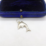 Sterling Silver Leaping Dolphin Charm Pendant Vintage c1970