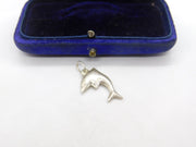 Sterling Silver Leaping Dolphin Charm Pendant Vintage c1970