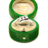 Sterling Silver Triple CZ Crossover Ring Vintage c1970 Size L 1/2