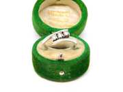 Sterling Silver Triple CZ Crossover Ring Vintage c1970 Size L 1/2