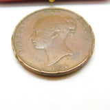 Queen Victorian Young Head Penny Coin 1854 Antique Fair Condition