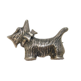 Sterling Silver Little Westie Terrier Dog Brooch Pin Vintage c1970