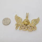 Sterling Silver Gilt Paste Set Eagle 'Trap' Large Pendant Vintage c2000s