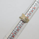 Sterling Silver Patterned Open Back Band Ring Vintage c1970 Size H