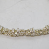 Sterling Silver Byzantine Link Chain Bracelet Vintage Birmingham 7.5" Length