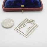 Sterling Silver Door Lock Charm Pendant Vintage c1970