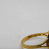 Art Deco 9ct Yellow Gold & Cabochon Banded Agate Dress Ring Antique c1920s