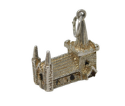 Sterling Silver Church Charm Pendant Vintage c1970