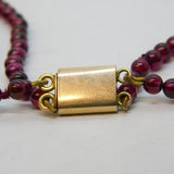 19th Century 9ct Gold & Almandine Garnet Two-Strand Necklace Antique c1880s