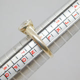 Sterling Silver Cubic Zirconia Solitaire Dress Ring Vintage c1970 Size M