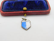 Sterling Silver and Enamel Luzern Travel Shield Charm Pendant Vintage c1970