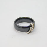 Sterling Silver & Tungsten Spinel Zigzag Front Dress Ring Modern c2000 Size H