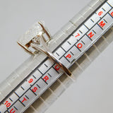 Sterling Silver Crackle Quartz Solitaire Dress Ring Modern c2000 Size P 1/2
