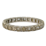 9ct White Gold & Spinel Set Eternity Ring Antique c1930 Art Deco