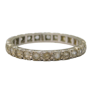 9ct White Gold & Spinel Set Eternity Ring Antique c1930 Art Deco