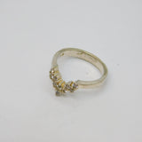 Sterling Silver 10 Spinel Set Wishbone Style Dress Ring Vintage c1970 Size M 1/2