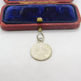 Sterling Silver Authentic Threepence Coin Charm Pendant Vintage 1936