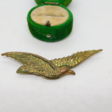 Gilt Metal Flying Eagle Brooch Pin Antique c1930 Art Deco
