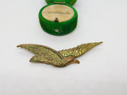 Gilt Metal Flying Eagle Brooch Pin Antique c1930 Art Deco