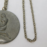 Georg Jensen Mid-Century Large Pewter Mermaid Pendant Necklace No. 93