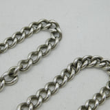 Art Deco Chunky Sterling Silver Graduating Curb Link Watch Chain Antique