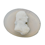 Victorian Opaline Glass Carved Shell Cameo Gentleman Plaque Antique