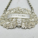 George IV Sterling Silver Bacchus Pattern 'Lisbon' Decanter Label Antique 1829