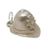 Sterling Silver Police Helmet Charm Pendant Vintage c1970