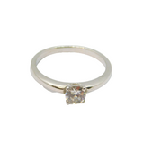 Sterling Silver White Sapphire Engagement Band Ring Vintage c1990 Size N 1/2
