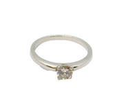 Sterling Silver White Sapphire Engagement Band Ring Vintage c1990 Size N 1/2