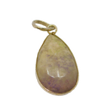 Sterling Silver Faceted Raw Amethyst Peardrop Charm Pendant Vintage c1970s