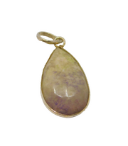 Sterling Silver Faceted Raw Amethyst Peardrop Charm Pendant Vintage c1970s