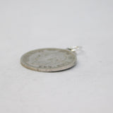 Sterling Silver George VI 1937 Threepence Charm Pendant Antique Deco