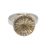 Studio Sterling Silver Floral Pattern Dress Ring Vintage c1970s
